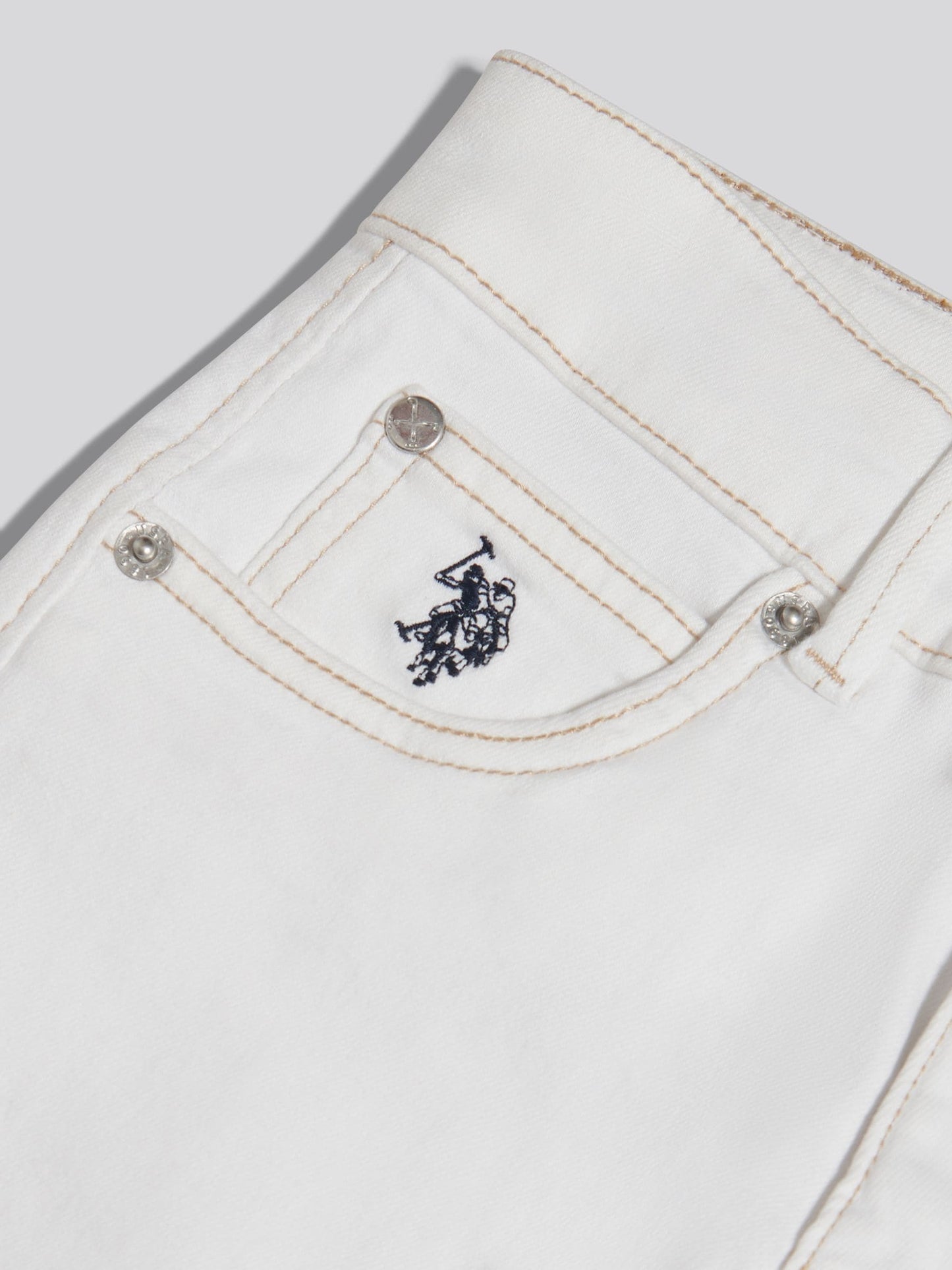 Dsiney Kidz - U.S. Polo Assn. White Wide Leg Denim Jeans image 3