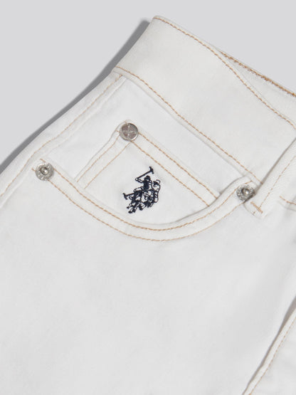 Dsiney Kidz - U.S. Polo Assn. White Wide Leg Denim Jeans image 3