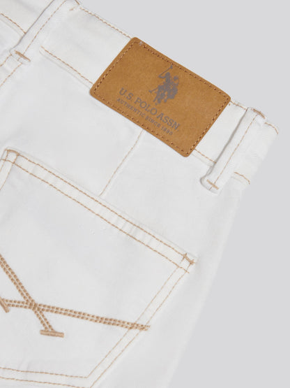 Dsiney Kidz - U.S. Polo Assn. White Wide Leg Denim Jeans image 4