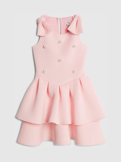 River Island Pink Pearl Embroderied Scuba Dress image 1
