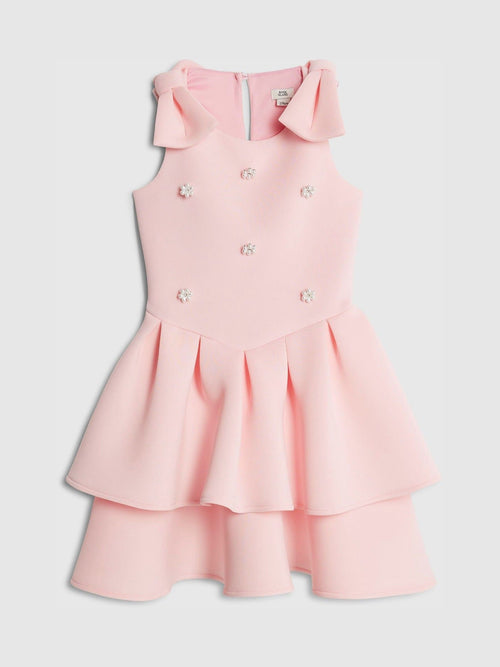 River Island Pink Pearl Embroderied Scuba Dress image 1