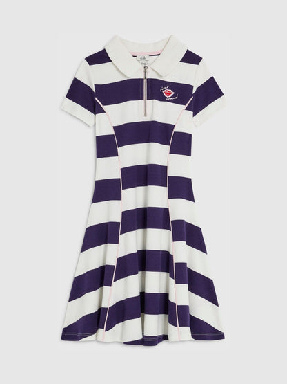 Dsiney Kidz - River Island Blue Rugby Stripe Polo Dress image 1
