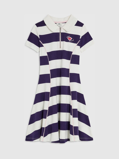 Dsiney Kidz - River Island Blue Rugby Stripe Polo Dress image 1