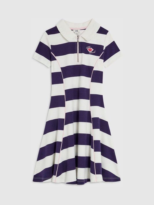 Dsiney Kidz - River Island Blue Rugby Stripe Polo Dress image 1