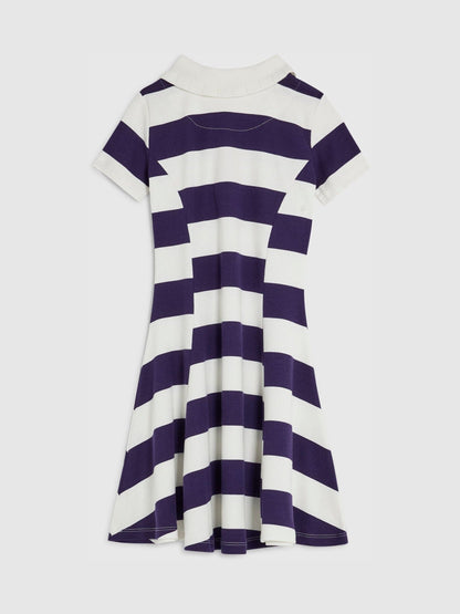 Dsiney Kidz - River Island Blue Rugby Stripe Polo Dress image 2