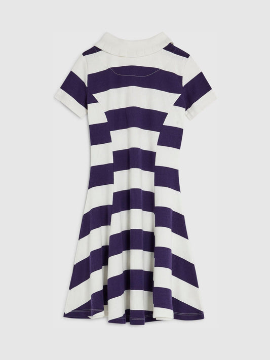 Dsiney Kidz - River Island Blue Rugby Stripe Polo Dress image 2