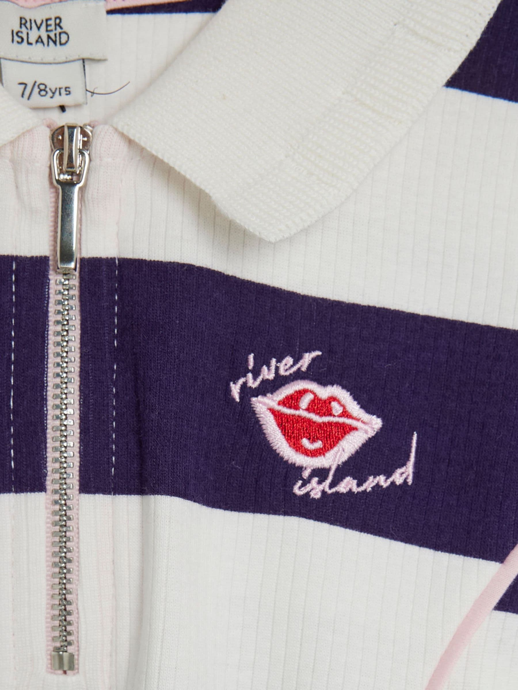 Dsiney Kidz - River Island Blue Rugby Stripe Polo Dress image 4