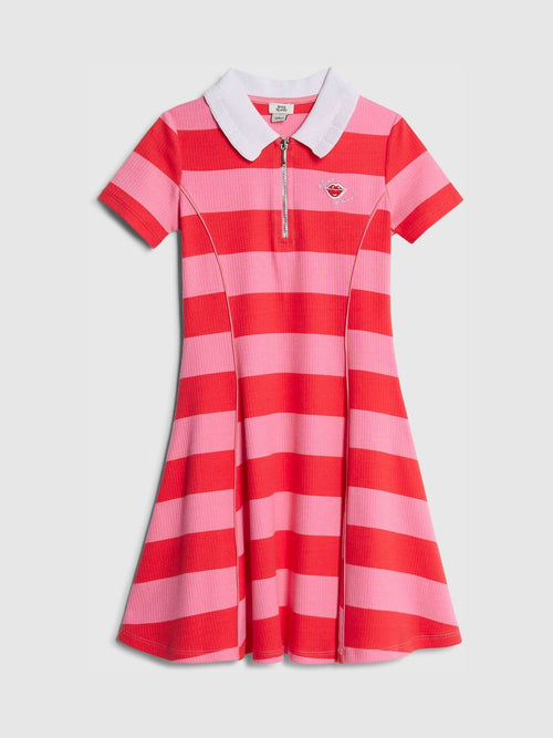 River Island Pink Rugby Stripe Polo Dress image 1