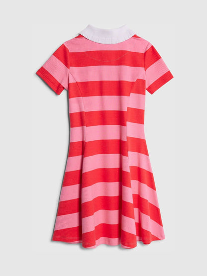 River Island Pink Rugby Stripe Polo Dress image 2