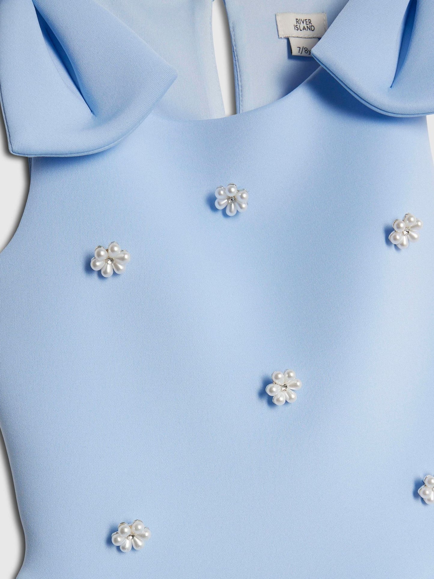 River Island Blue Pearl Embroderied Scuba Dress image 4