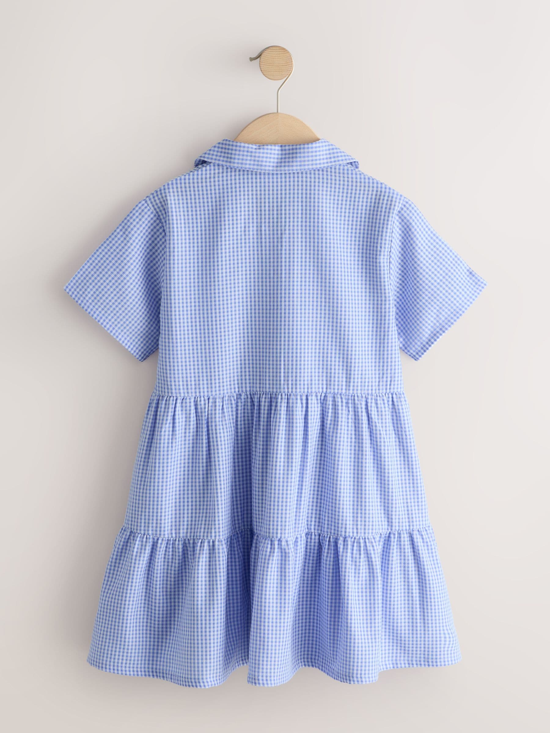 Blue Cotton Rich Utility Bow Gingham School Dress (3-14yrs) image 7