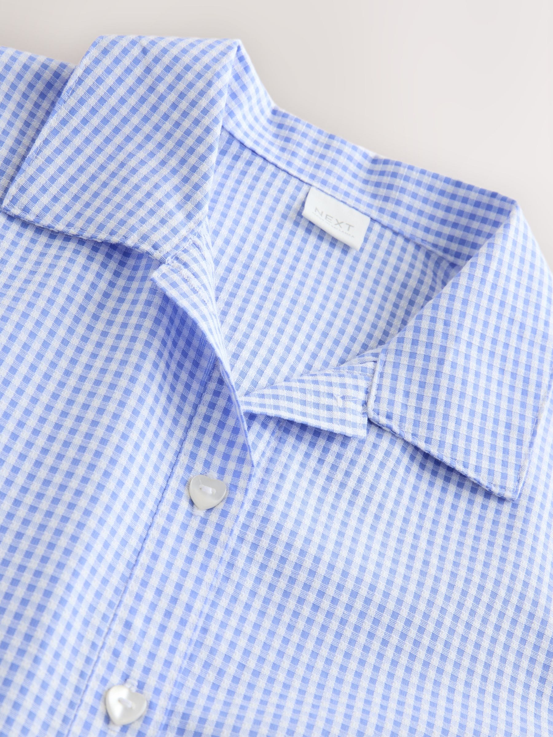 Blue Cotton Rich Utility Bow Gingham School Dress (3-14yrs) image 8