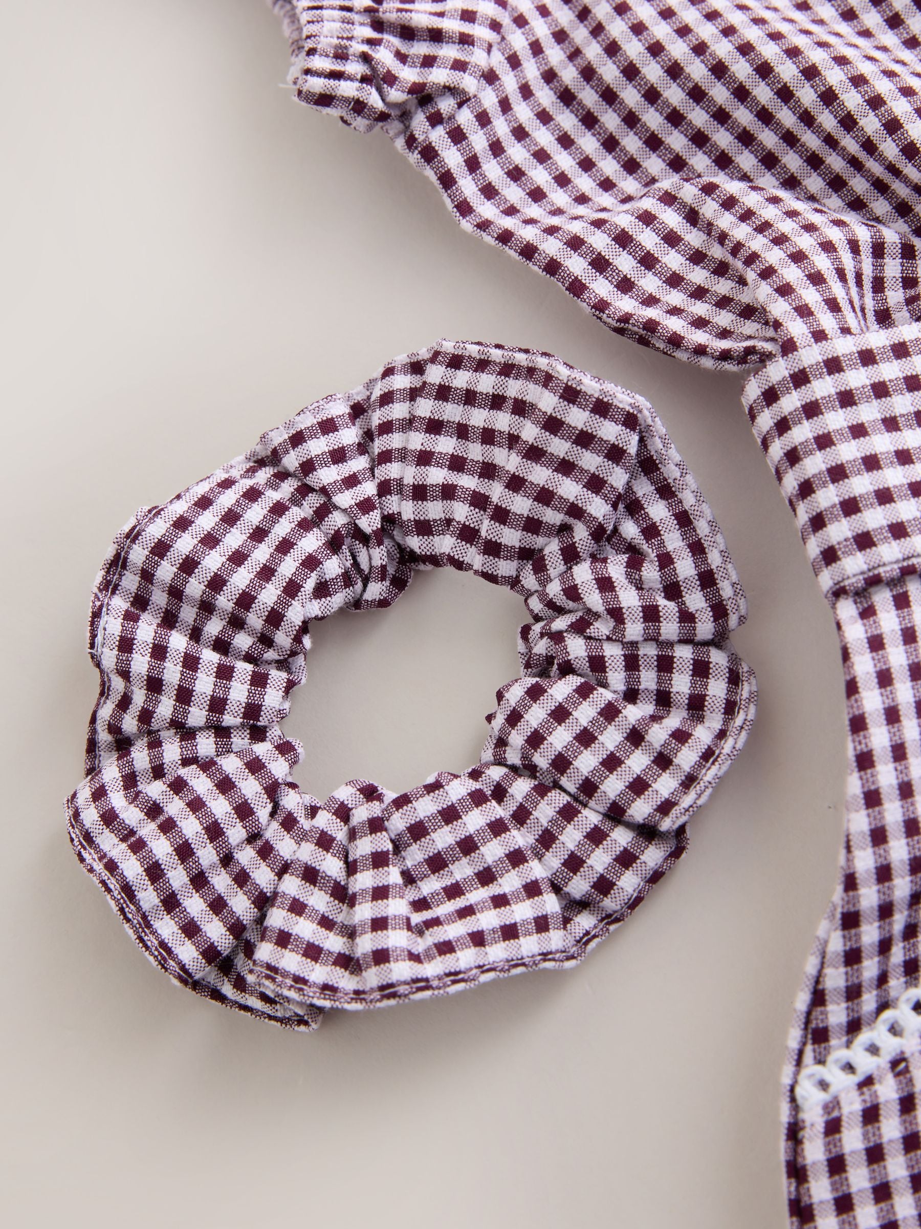 Burgundy Red Cotton Rich Belted School Dress with Scrunchie (3-14yrs) image 8