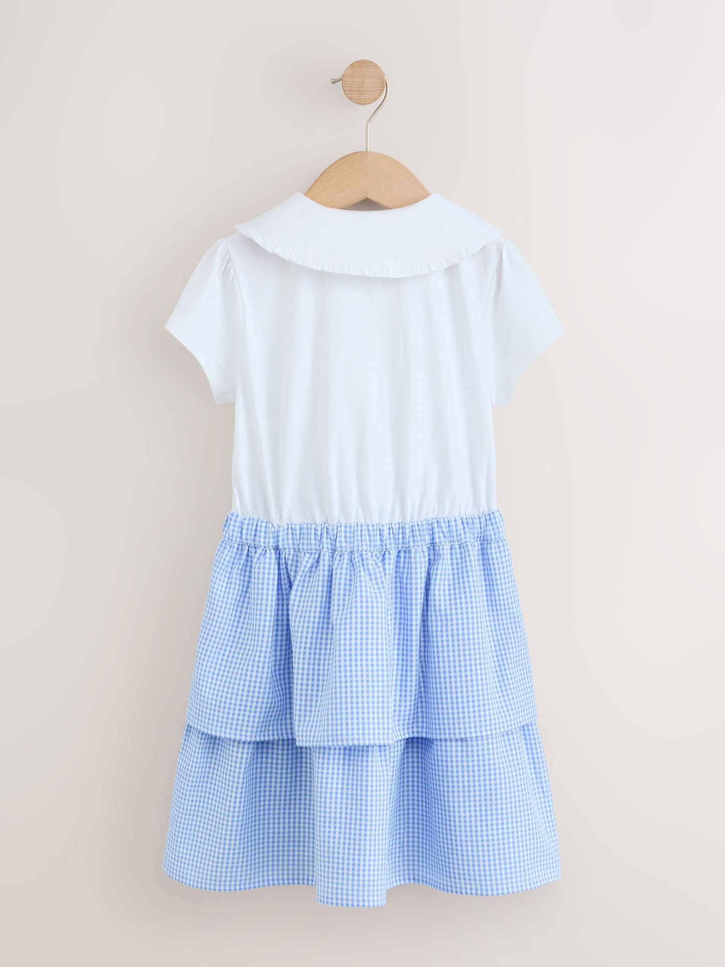 Dsiney Kidz - White and Blue Gingham School Tiered Rara Twofer Dress (3-14yrs) image 7