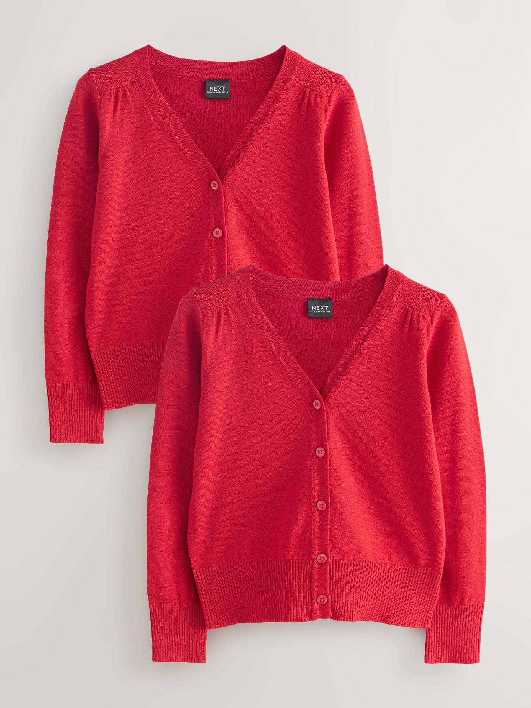 Dsiney Kidz - Red 2 Pack Cotton Rich School V-Neck Cardigans (3-16yrs) image 1