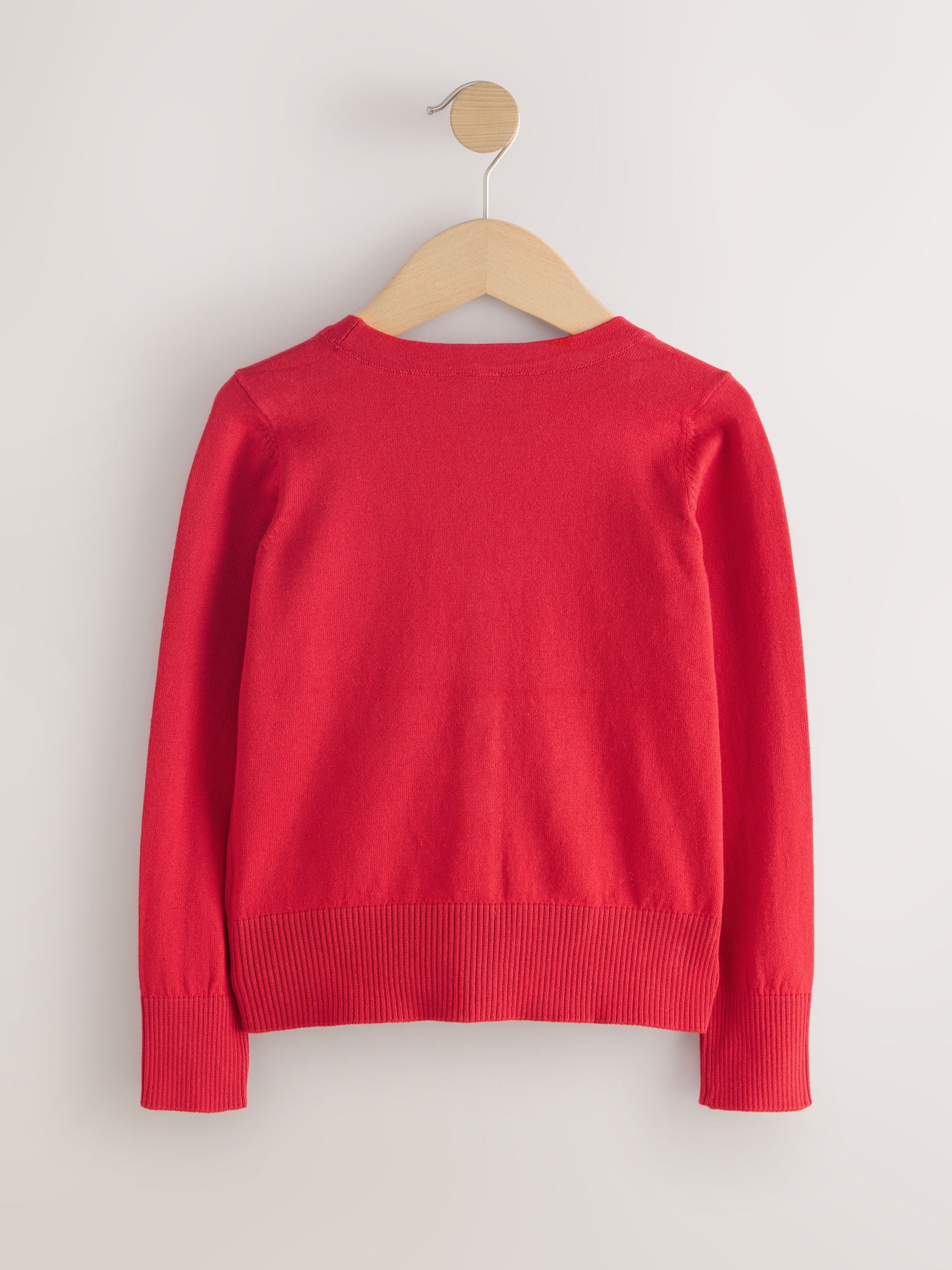 Dsiney Kidz - Red 2 Pack Cotton Rich School V-Neck Cardigans (3-16yrs) image 4