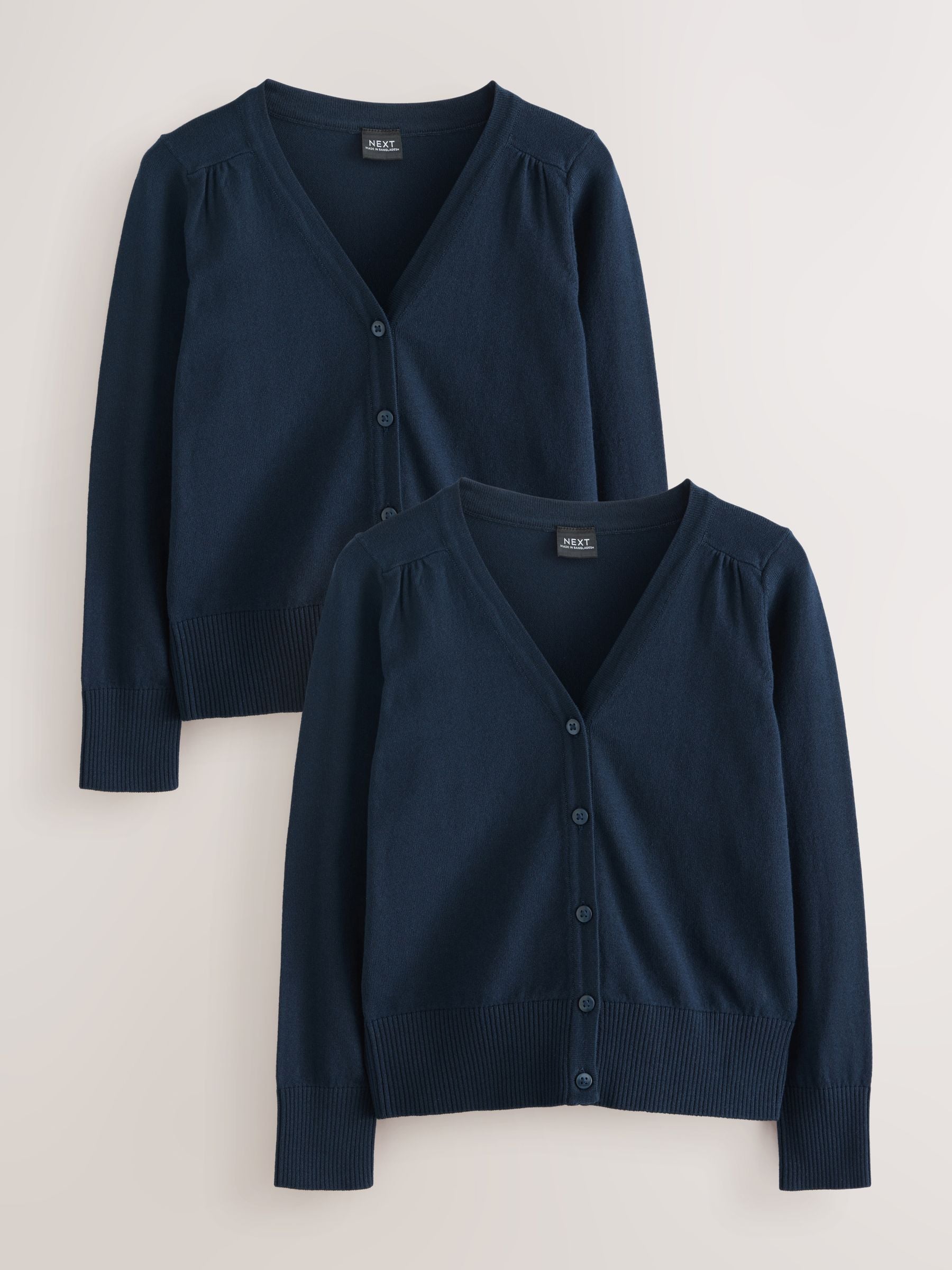 Dsiney Kidz - Navy Blue 2 Pack Cotton Rich School V-Neck Cardigans (3-16yrs) image 1