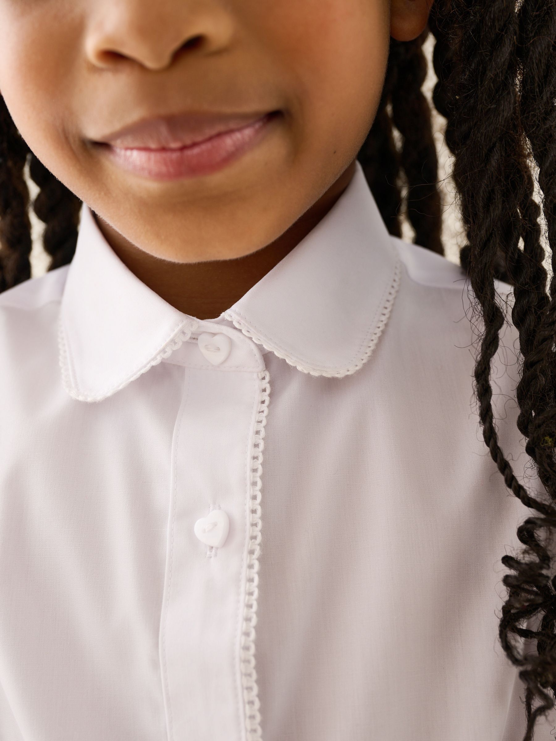 Dsiney Kidz - White Girls' Short Sleeve Lace Edge Collar School Shirts 2 Pack (3-14yrs) image 11