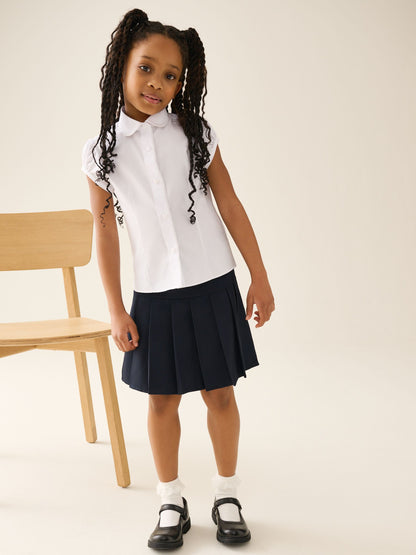 Dsiney Kidz - White Girls' Short Sleeve Lace Edge Collar School Shirts 2 Pack (3-14yrs) image 7