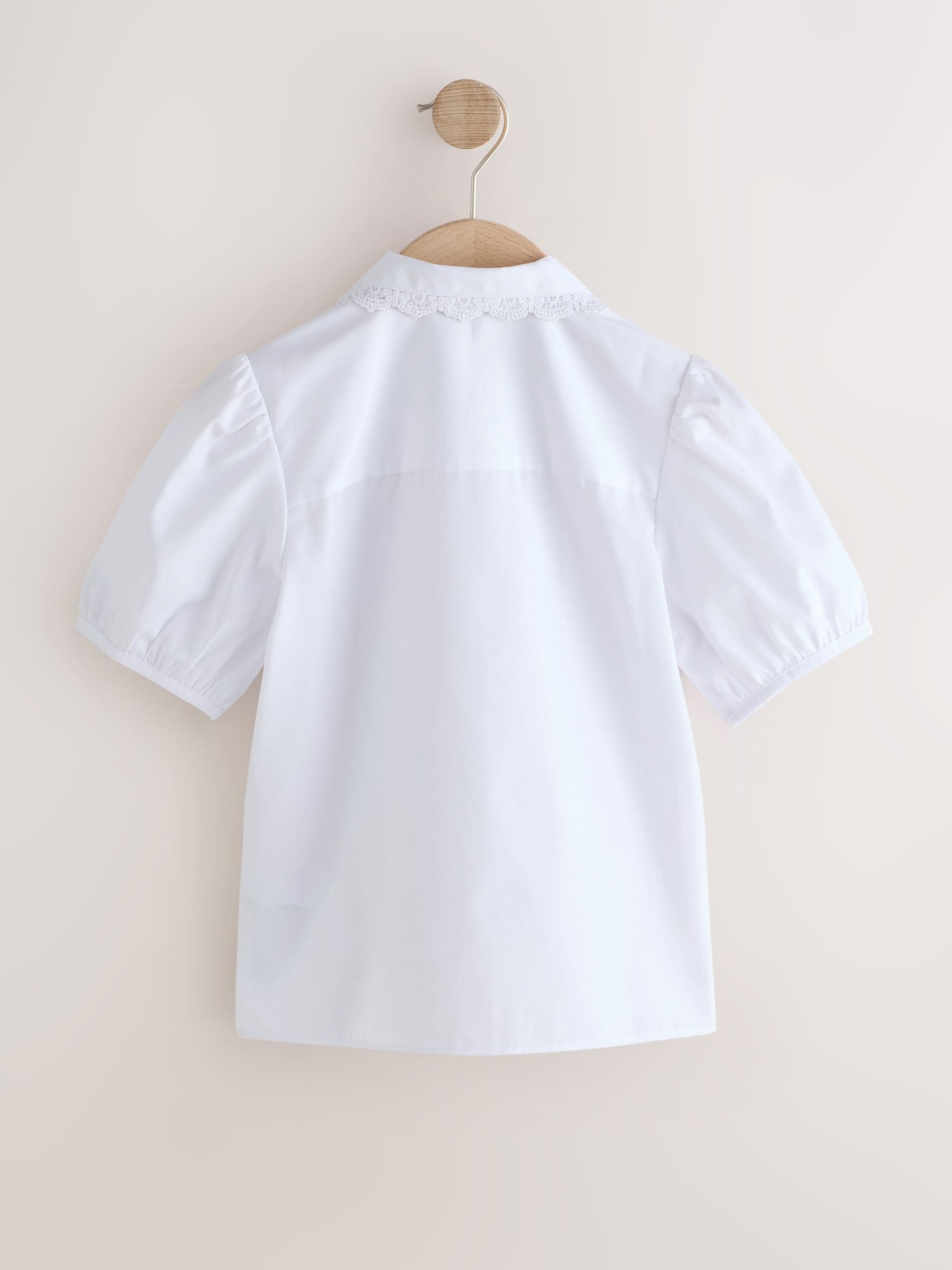 Dsiney Kidz - White Girls Lace Trim Three Quarter Sleeve School Blouse (3-14yrs) image 6