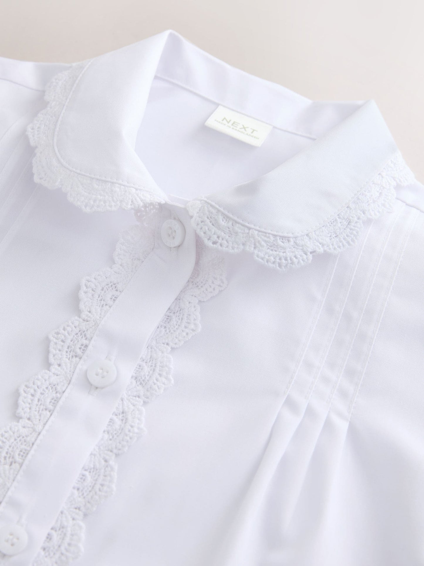 Dsiney Kidz - White Girls Lace Trim Three Quarter Sleeve School Blouse (3-14yrs) image 7