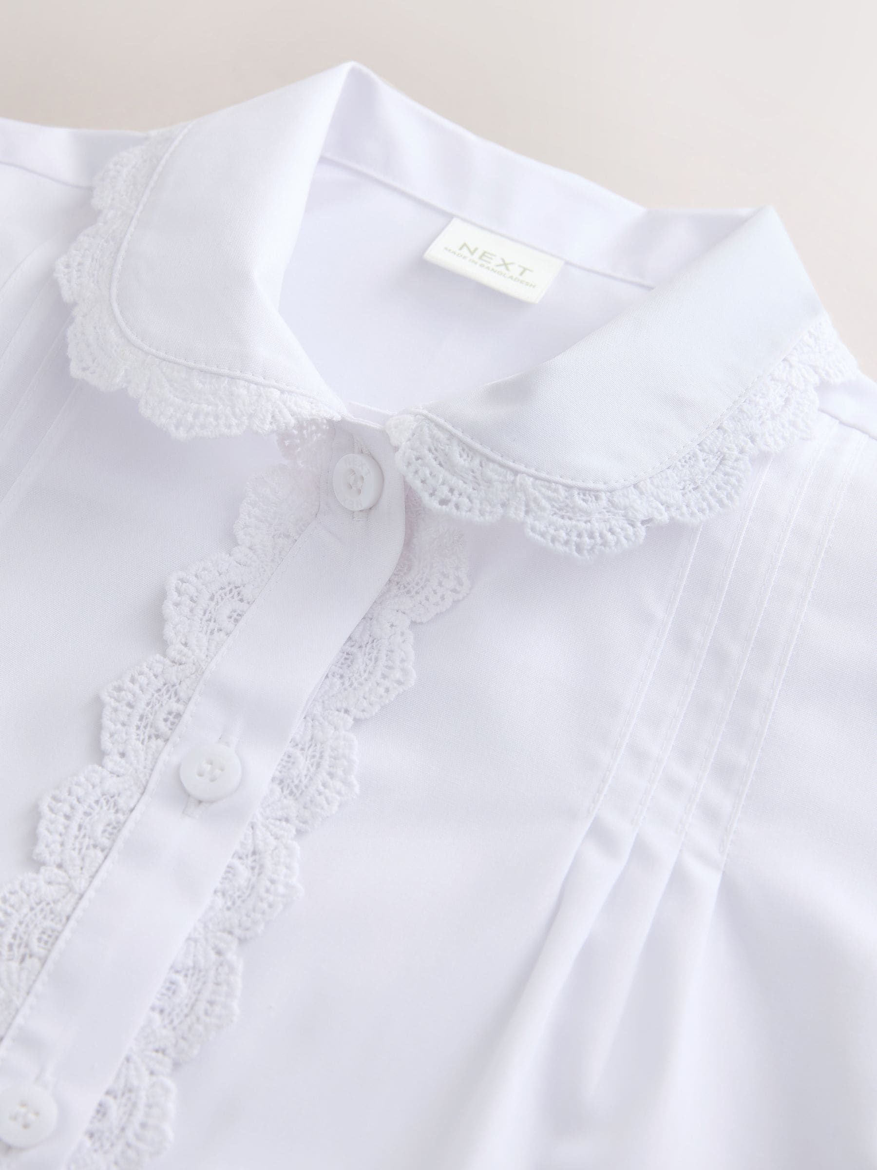 Dsiney Kidz - White Girls Lace Trim Three Quarter Sleeve School Blouse (3-14yrs) image 7