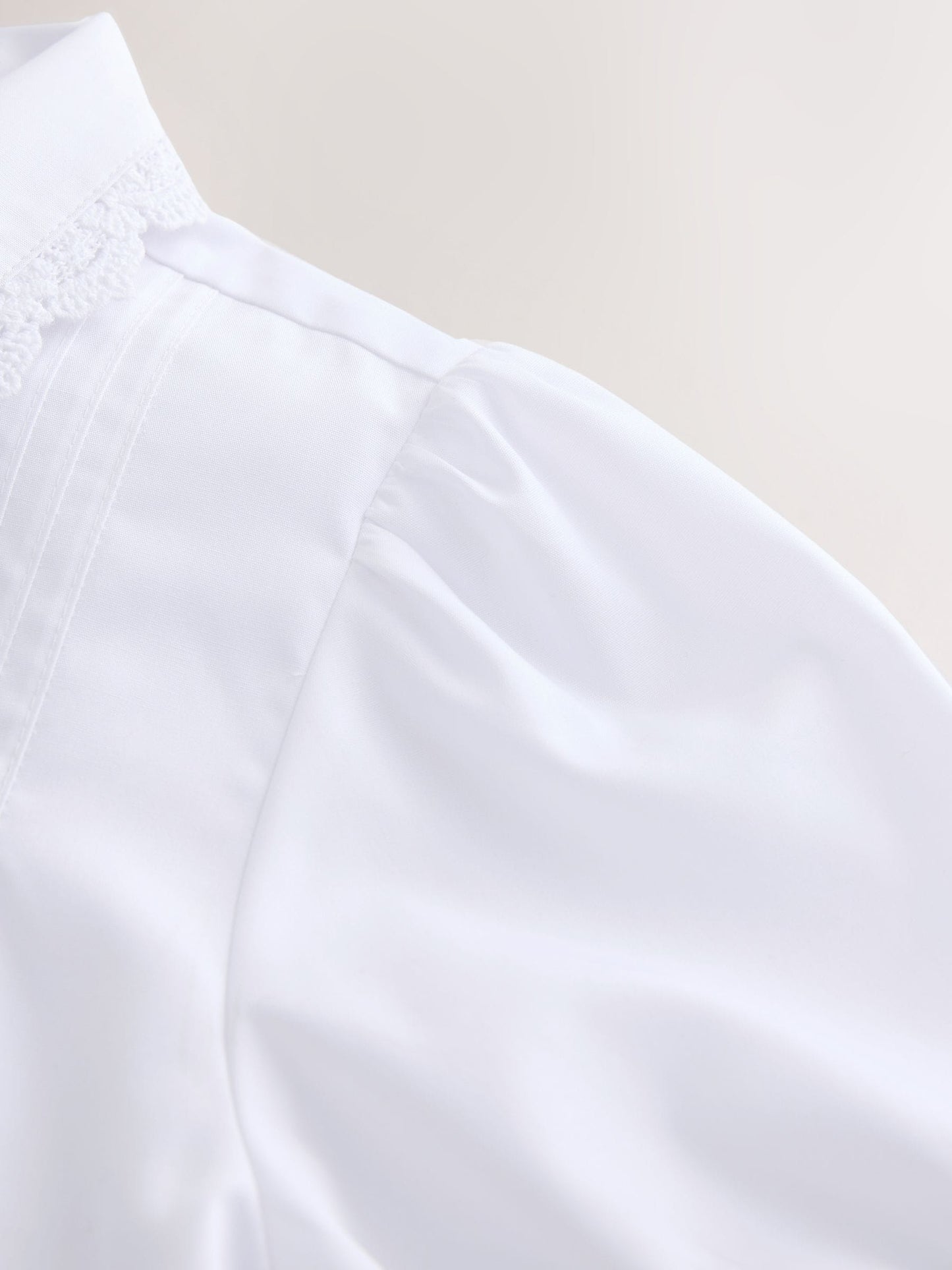 Dsiney Kidz - White Girls Lace Trim Three Quarter Sleeve School Blouse (3-14yrs) image 8