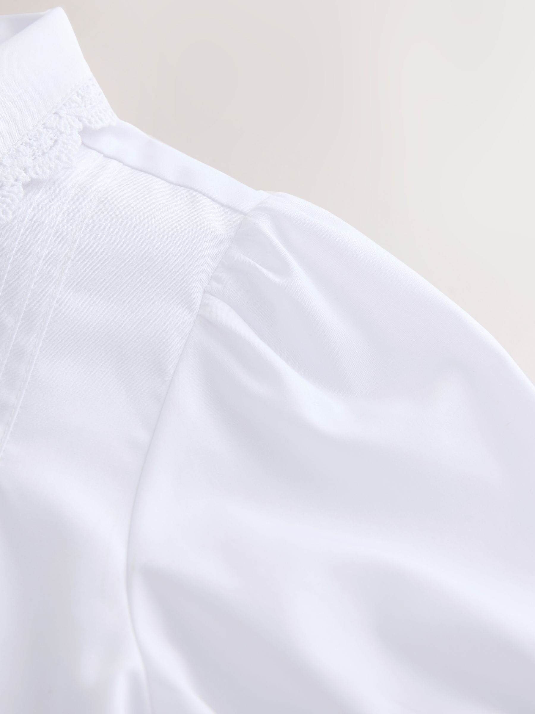 Dsiney Kidz - White Girls Lace Trim Three Quarter Sleeve School Blouse (3-14yrs) image 8