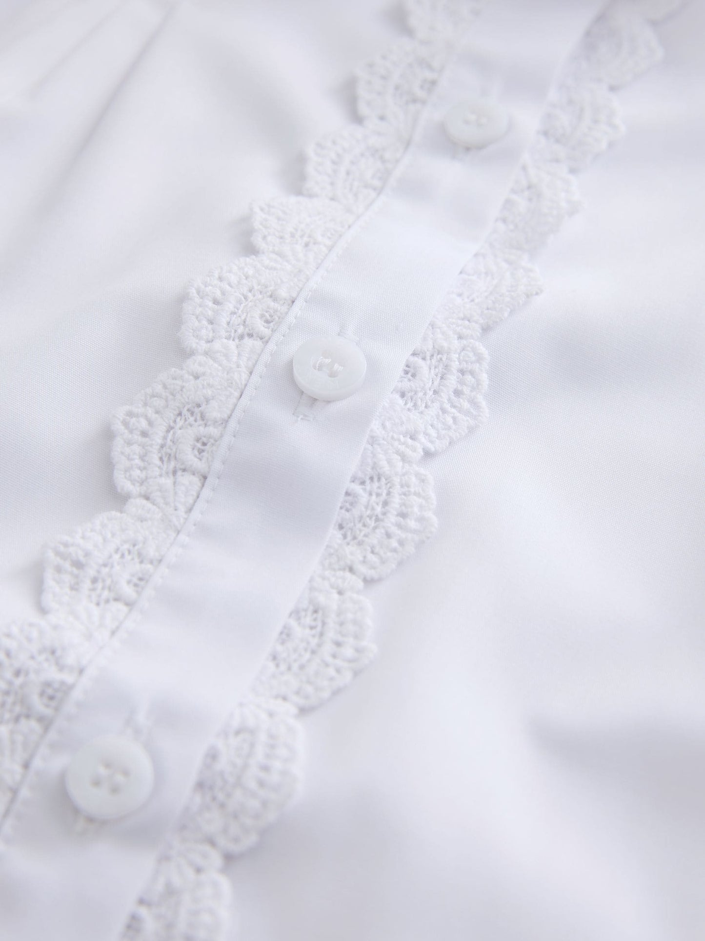 Dsiney Kidz - White Girls Lace Trim Three Quarter Sleeve School Blouse (3-14yrs) image 9