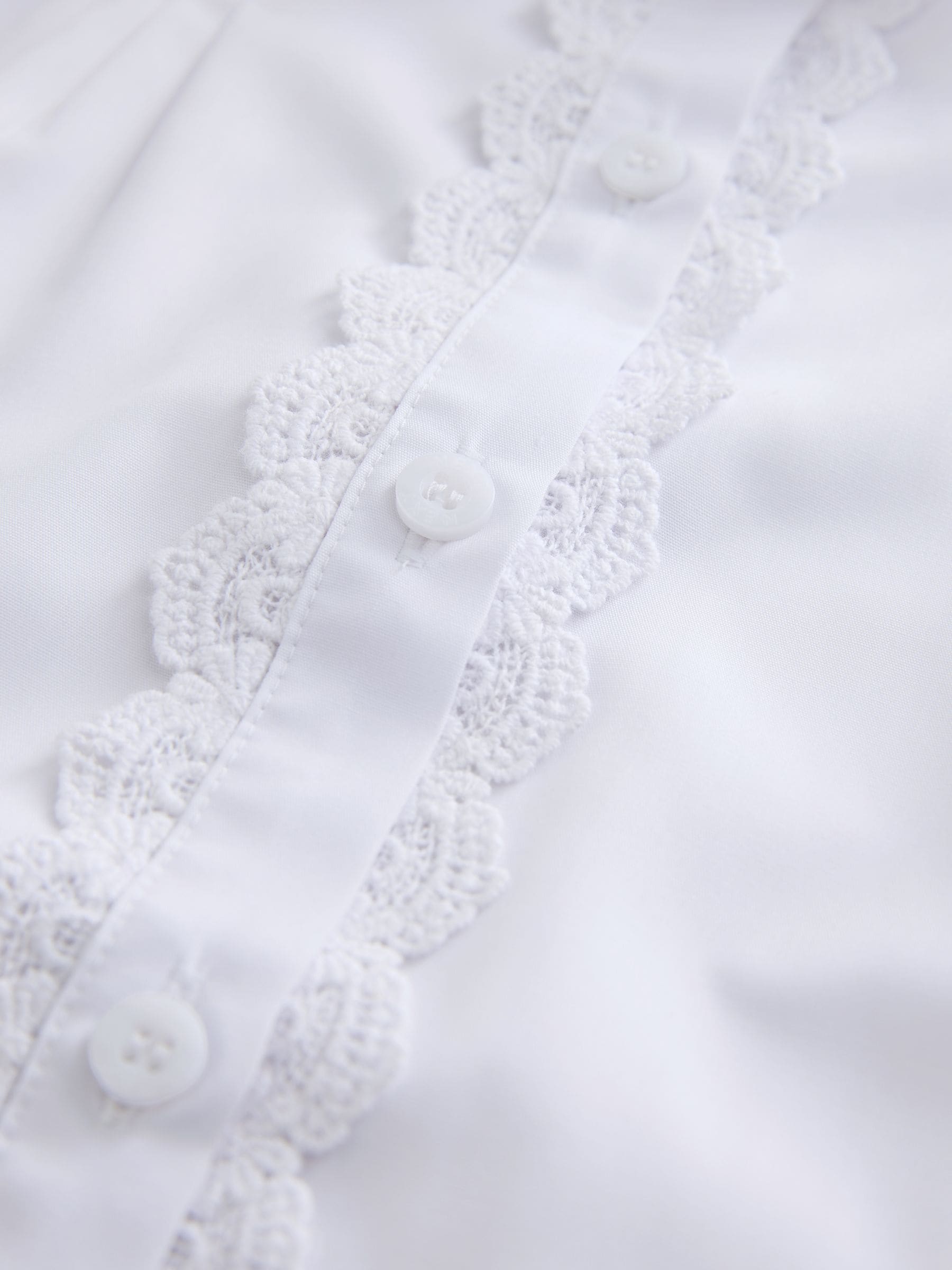 Dsiney Kidz - White Girls Lace Trim Three Quarter Sleeve School Blouse (3-14yrs) image 9