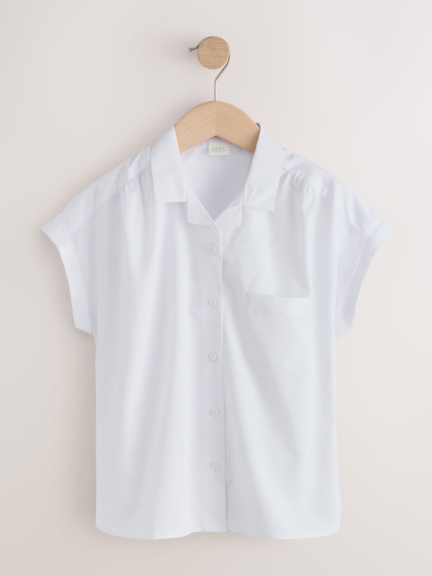 Dsiney Kidz - White 2 Pack Girls Short Sleeve Revere Collar Boxy Fit School Shirts (9-18yrs) image 6