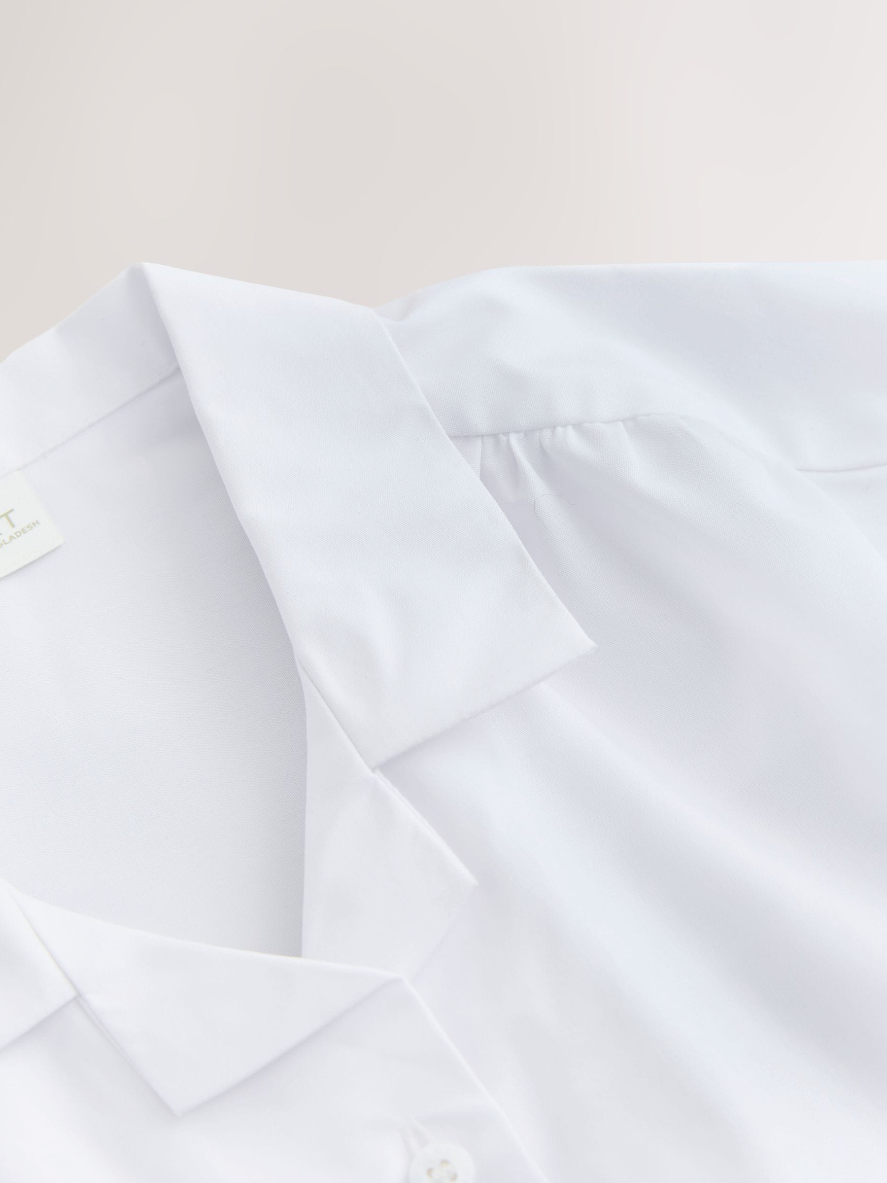 Dsiney Kidz - White 2 Pack Girls Short Sleeve Revere Collar Boxy Fit School Shirts (9-18yrs) image 8