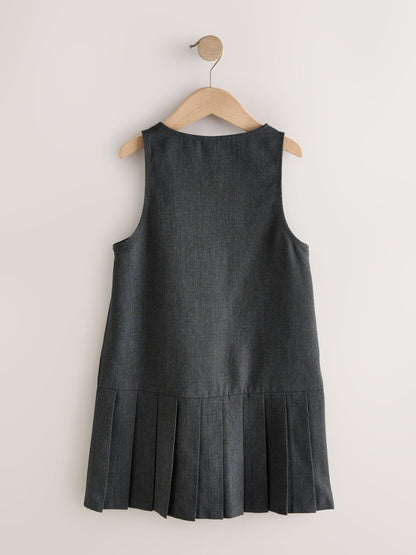 Grey Drop Waist Pleated Pinafore School Dress (3-14yrs) image 7