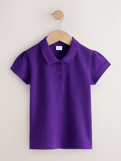 Dsiney Kidz - Purple Regular Fit Girls 2 Pack Cotton Short Sleeve Polo Shirts (3-16yrs) image 2