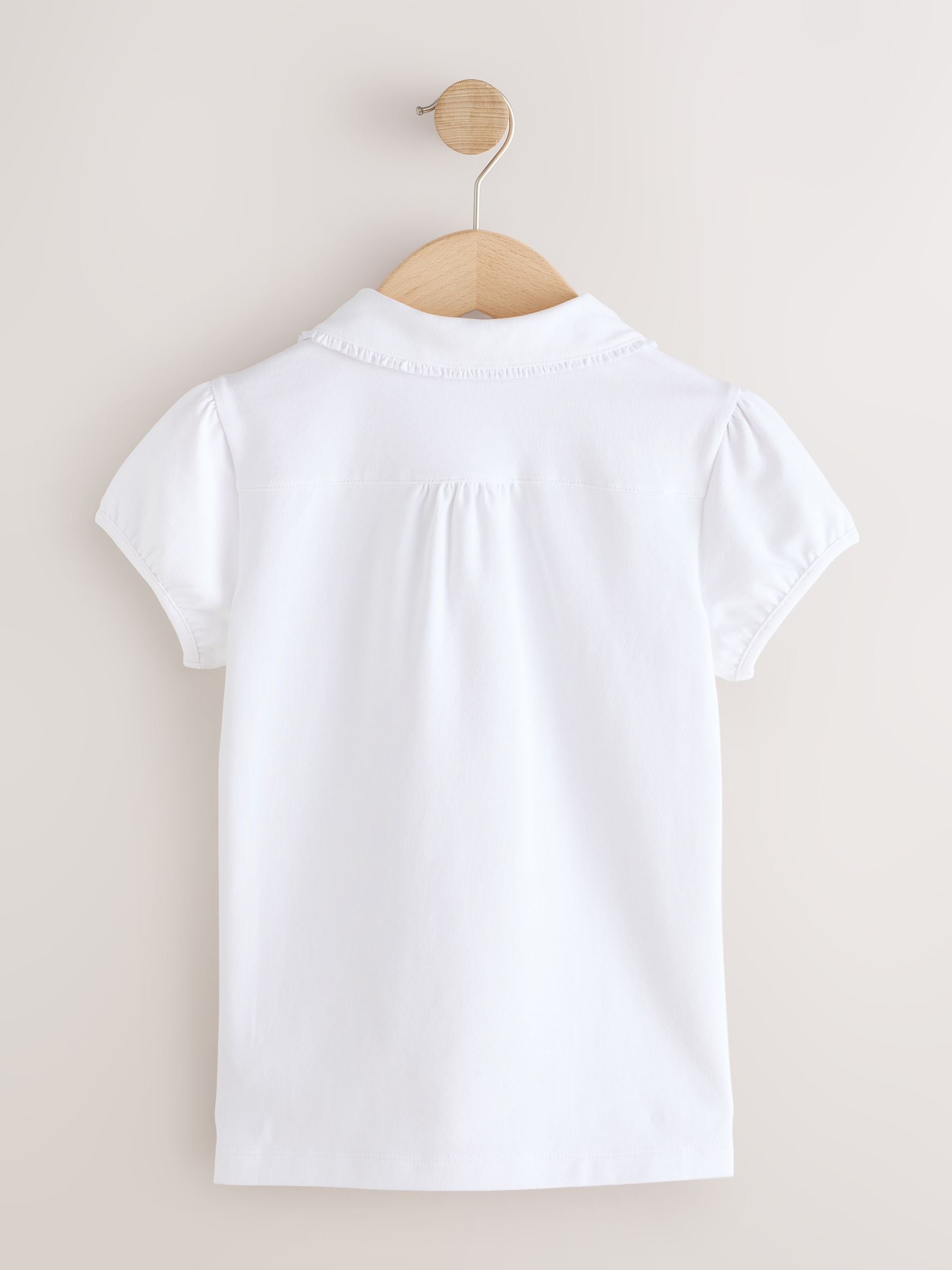 Dsiney Kidz - White Cotton Stretch Pretty Collar School Jersey Tops 2 Pack (3-14yrs) image 3