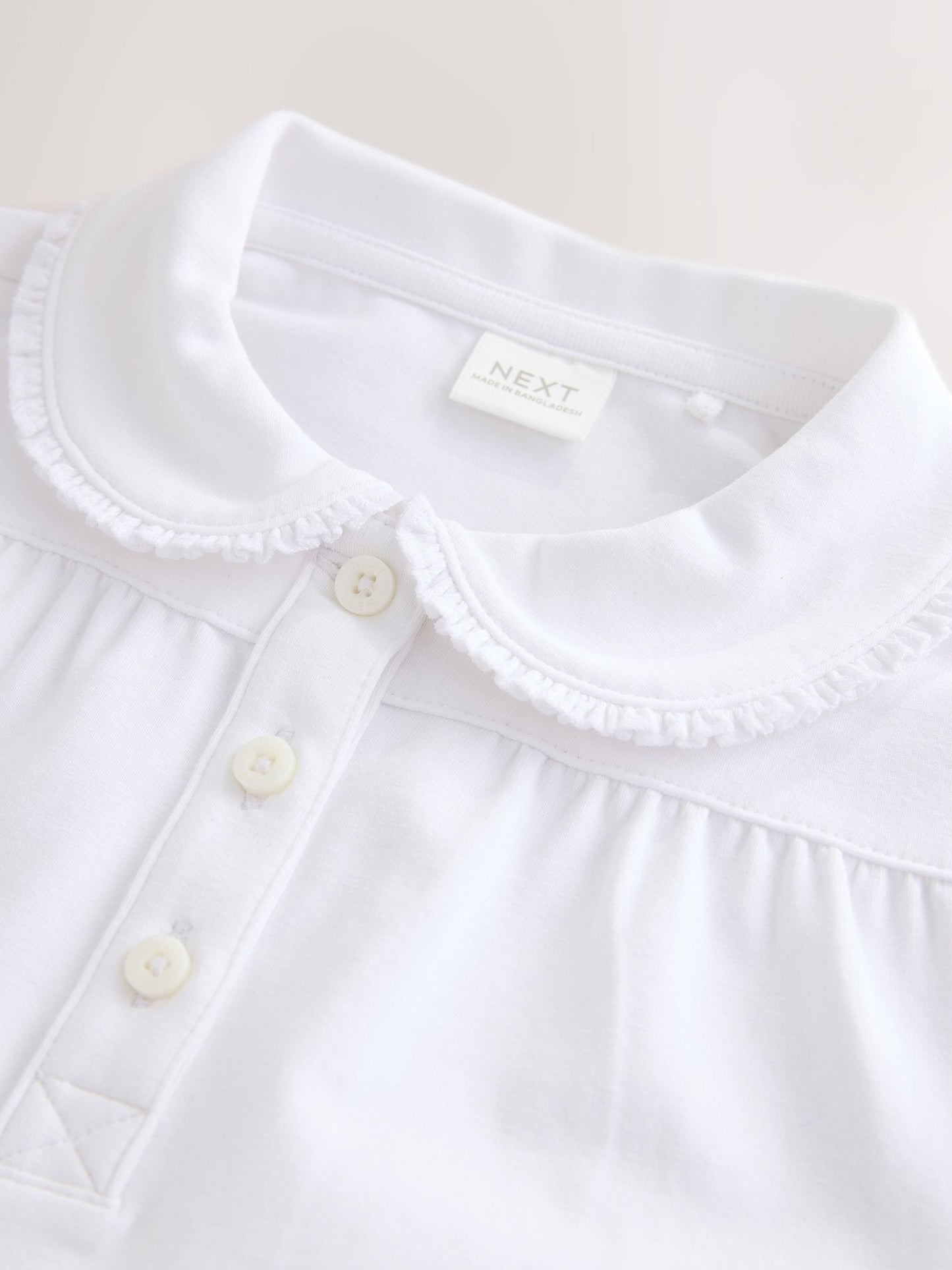 Dsiney Kidz - White Cotton Stretch Pretty Collar School Jersey Tops 2 Pack (3-14yrs) image 5
