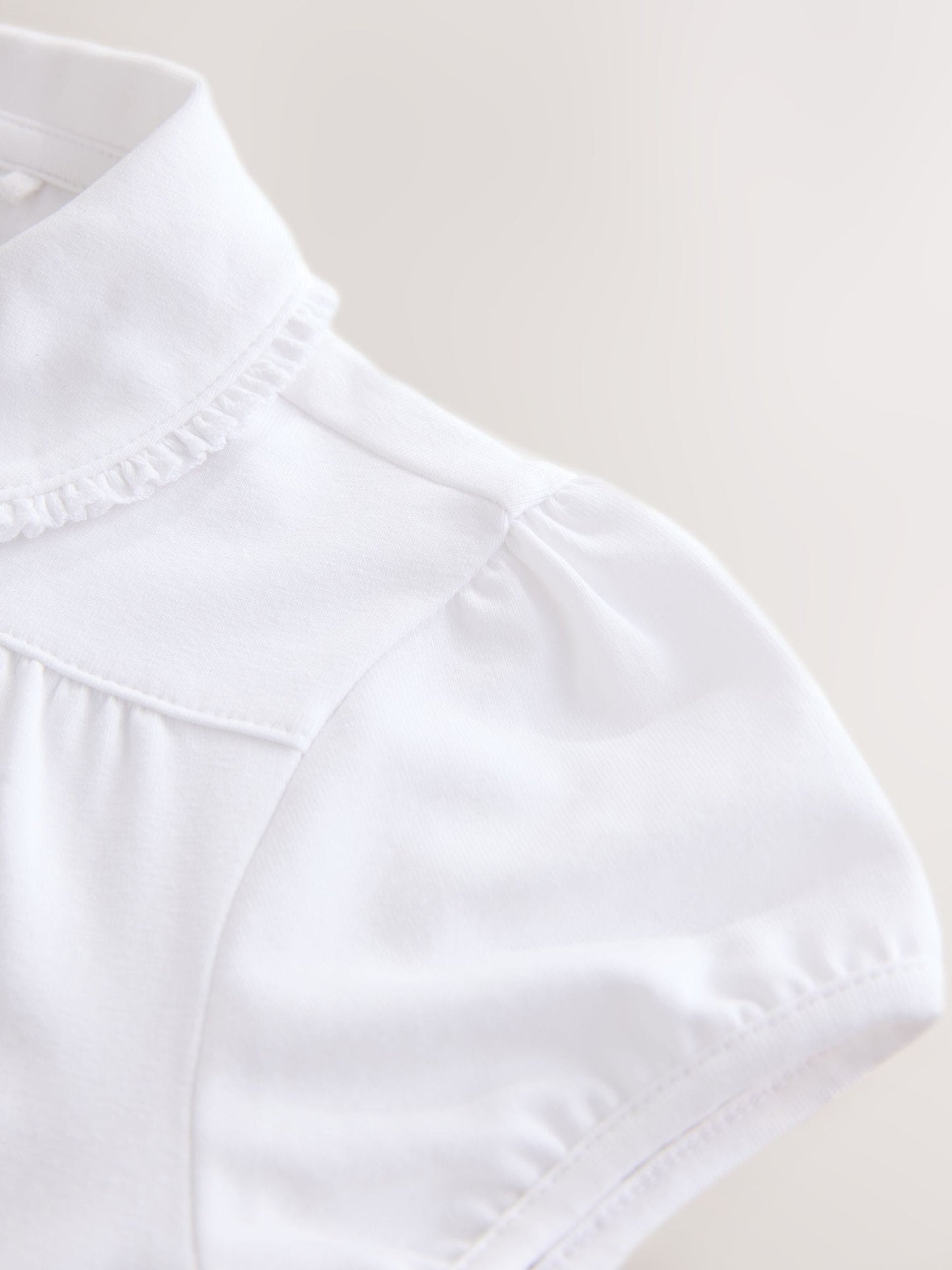 Dsiney Kidz - White Cotton Stretch Pretty Collar School Jersey Tops 2 Pack (3-14yrs) image 6