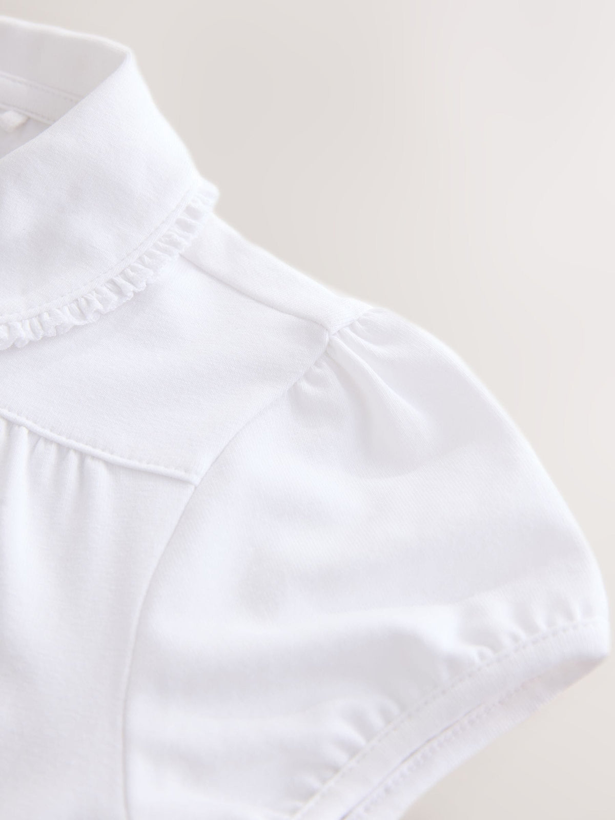 Dsiney Kidz - White Cotton Stretch Pretty Collar School Jersey Tops 2 Pack (3-14yrs) image 6