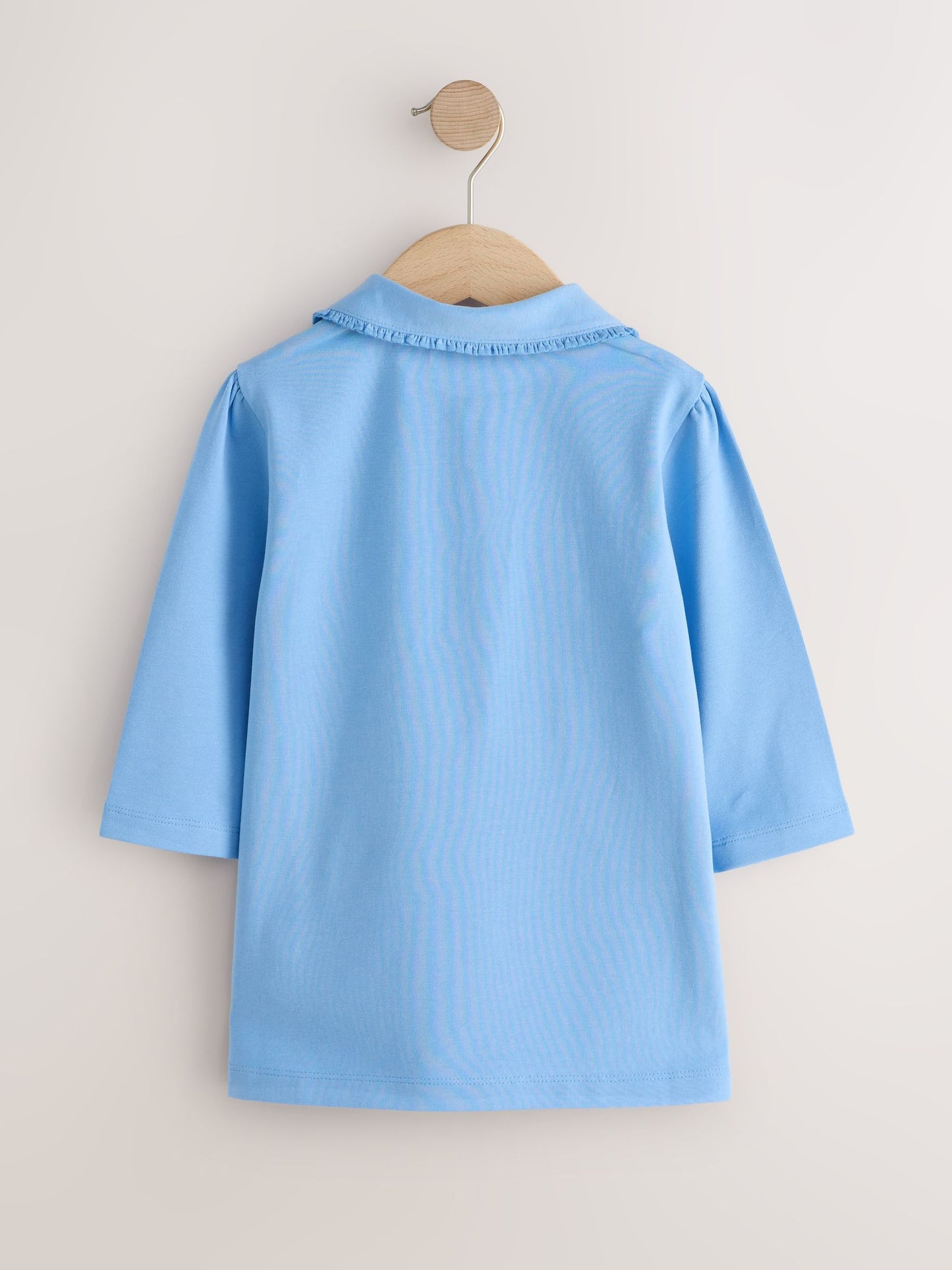 Dsiney Kidz - Blue 2 pack Girls Cotton Stretch Three Quarter Sleeve Frill Collar School Polo Tops (3-16yrs) image 4