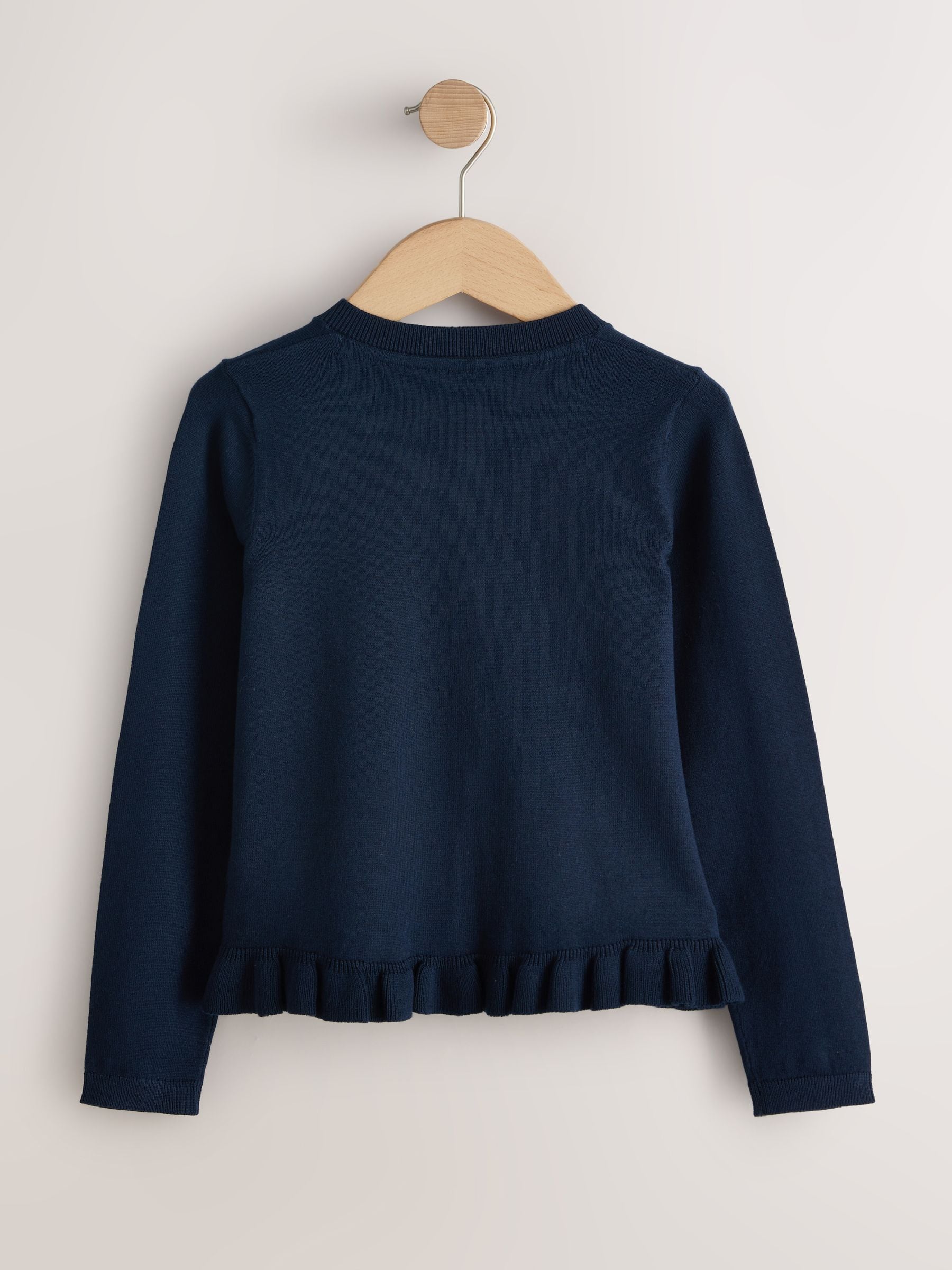 Dsiney Kidz - Navy Blue Cotton Rich Peplum School Cardigan (3-16yrs) image 7