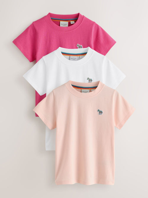 Dsiney Kidz - Paul Smith Junior Pink/White Signature T-Shirts 3 Pack image 1