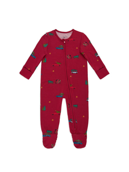 Chelsea Peers Red TENCEL™ Modal Christmas Tree Car Print Pyjamas image 1