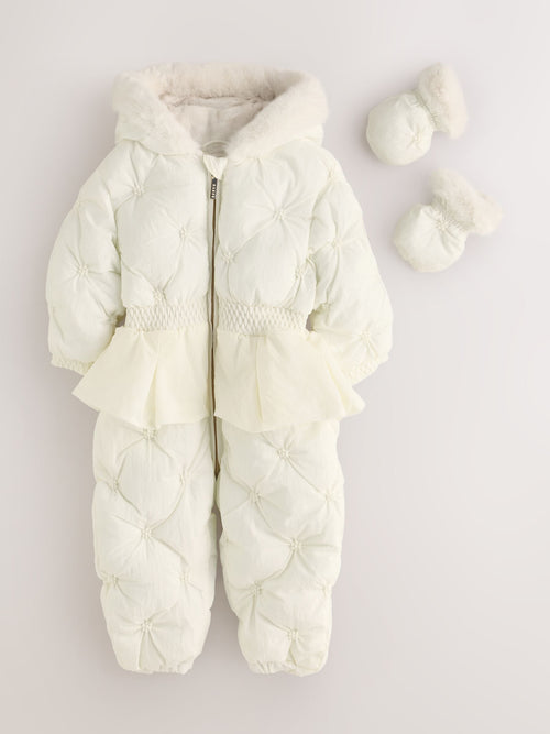 Dsiney Kidz - Baker by Ted Baker Shower Resistant Embroidered Peplum Padded Snowsuit image 1