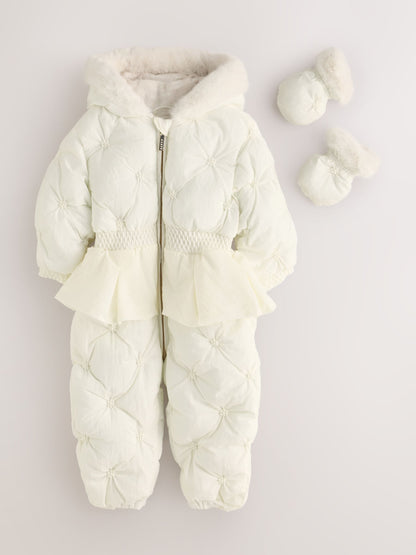 Dsiney Kidz - Baker by Ted Baker Shower Resistant Embroidered Peplum Padded Snowsuit image 1