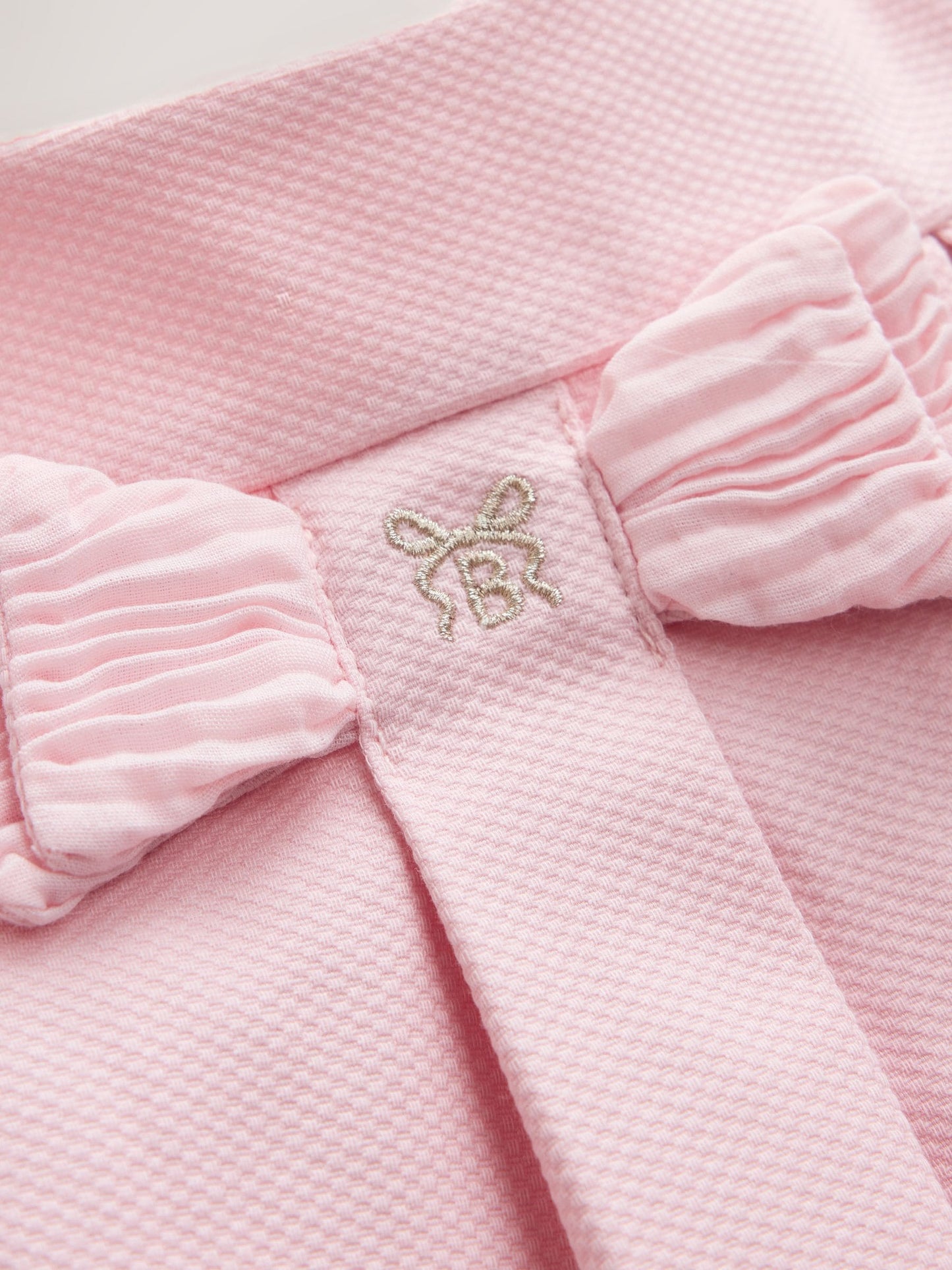 Dsiney Kidz - Baker by Ted Baker Pink Pique Pleated Woven Bow Detail Dress image 3