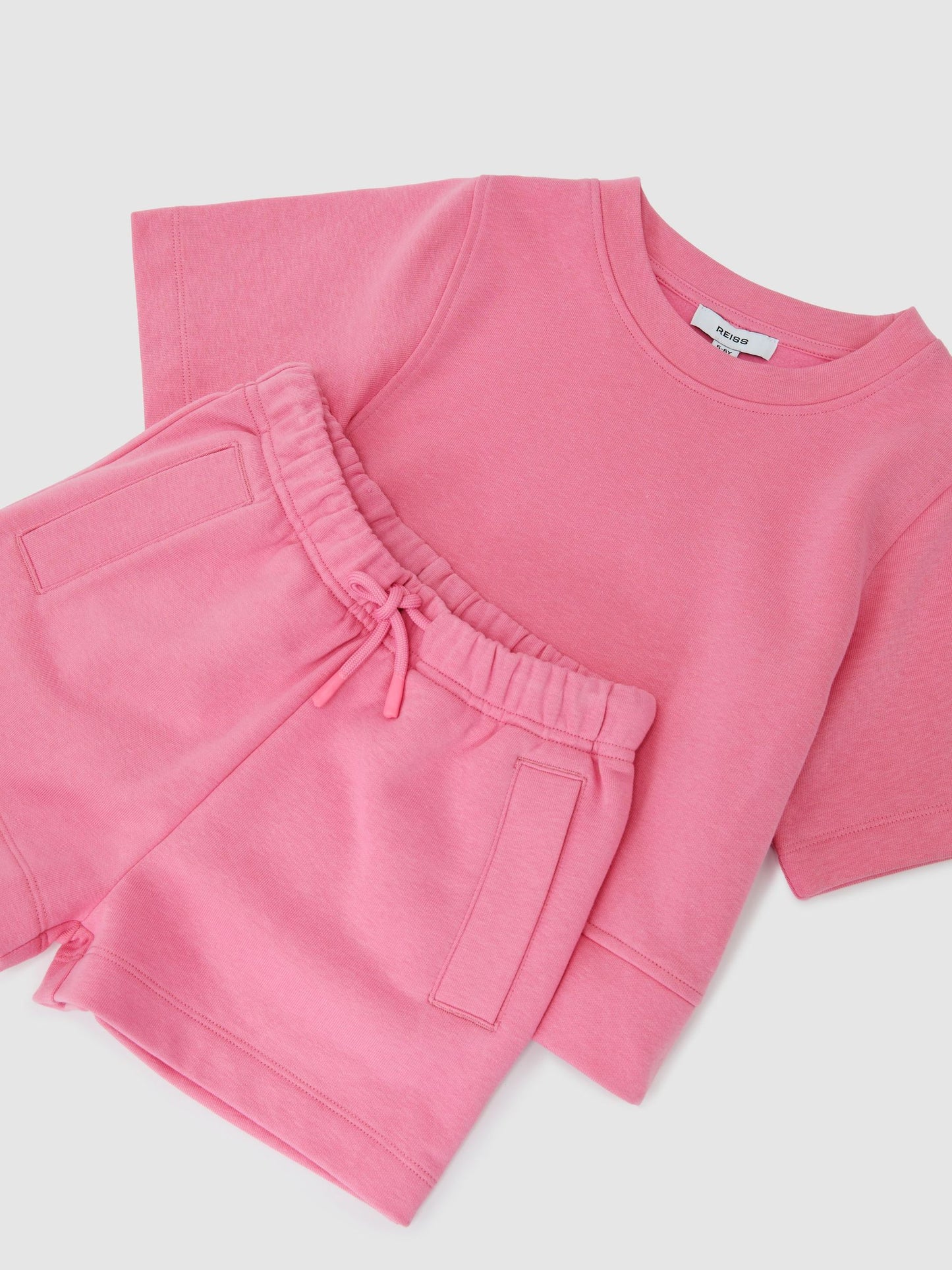 Reiss Pink Meg 3-9 yrs Cotton-Blend Sweatshirt And Shorts Set image 3