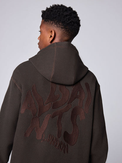 Dsiney Kidz - smALLSAINTS Brown Orlando Oversized Pullover Waffle Hoodie image 5