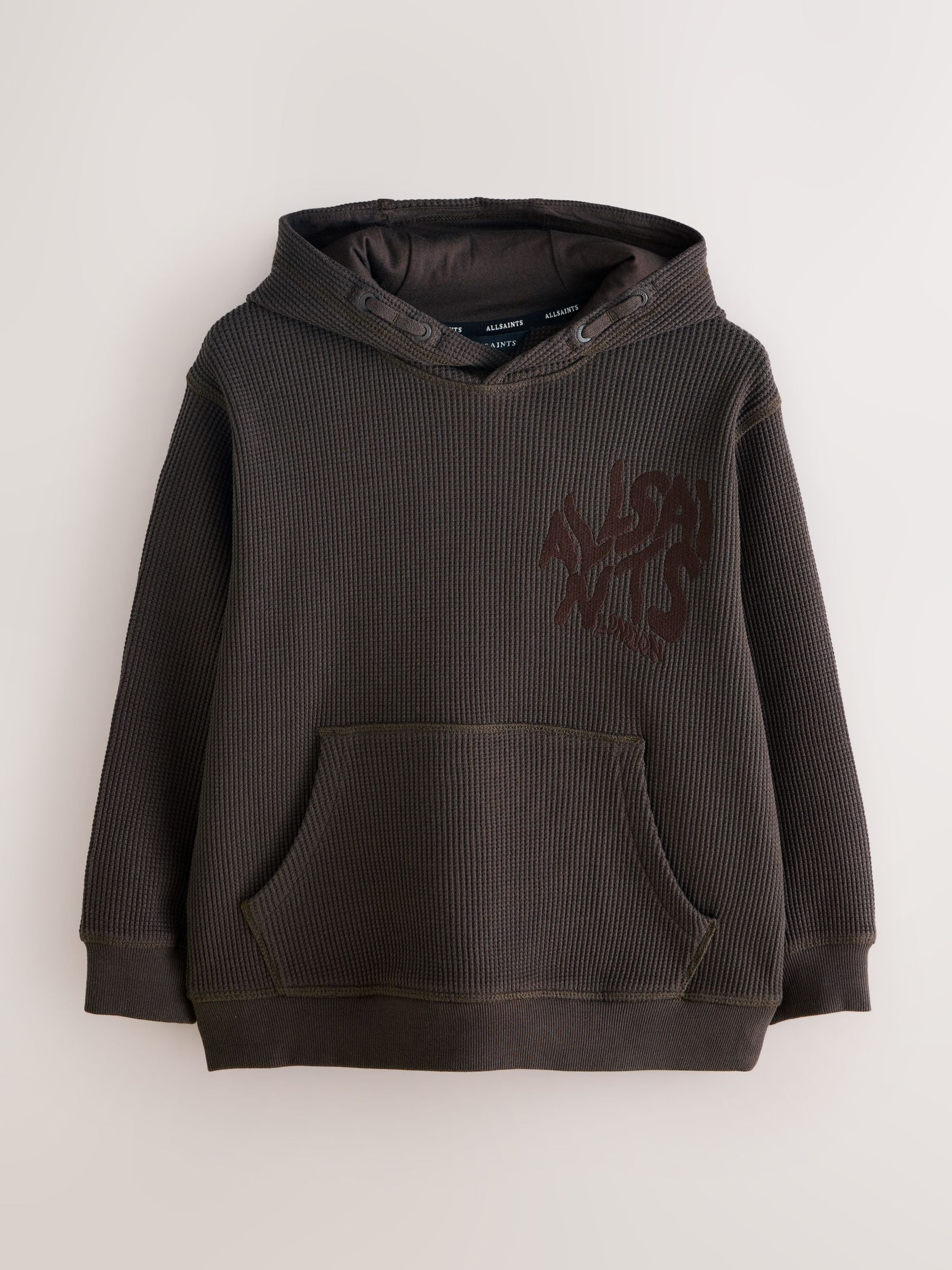 Dsiney Kidz - smALLSAINTS Brown Orlando Oversized Pullover Waffle Hoodie image 6