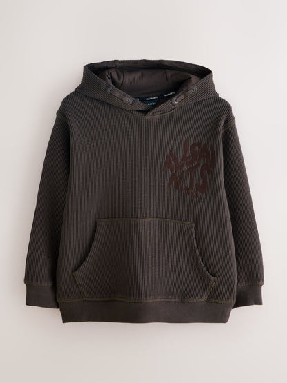 Dsiney Kidz - smALLSAINTS Brown Orlando Oversized Pullover Waffle Hoodie image 6