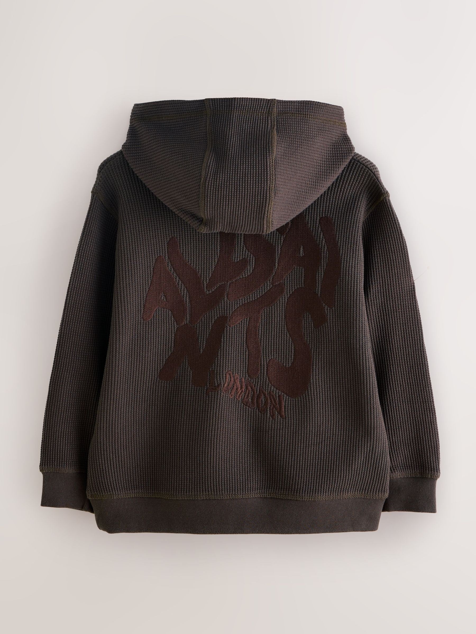 Dsiney Kidz - smALLSAINTS Brown Orlando Oversized Pullover Waffle Hoodie image 7
